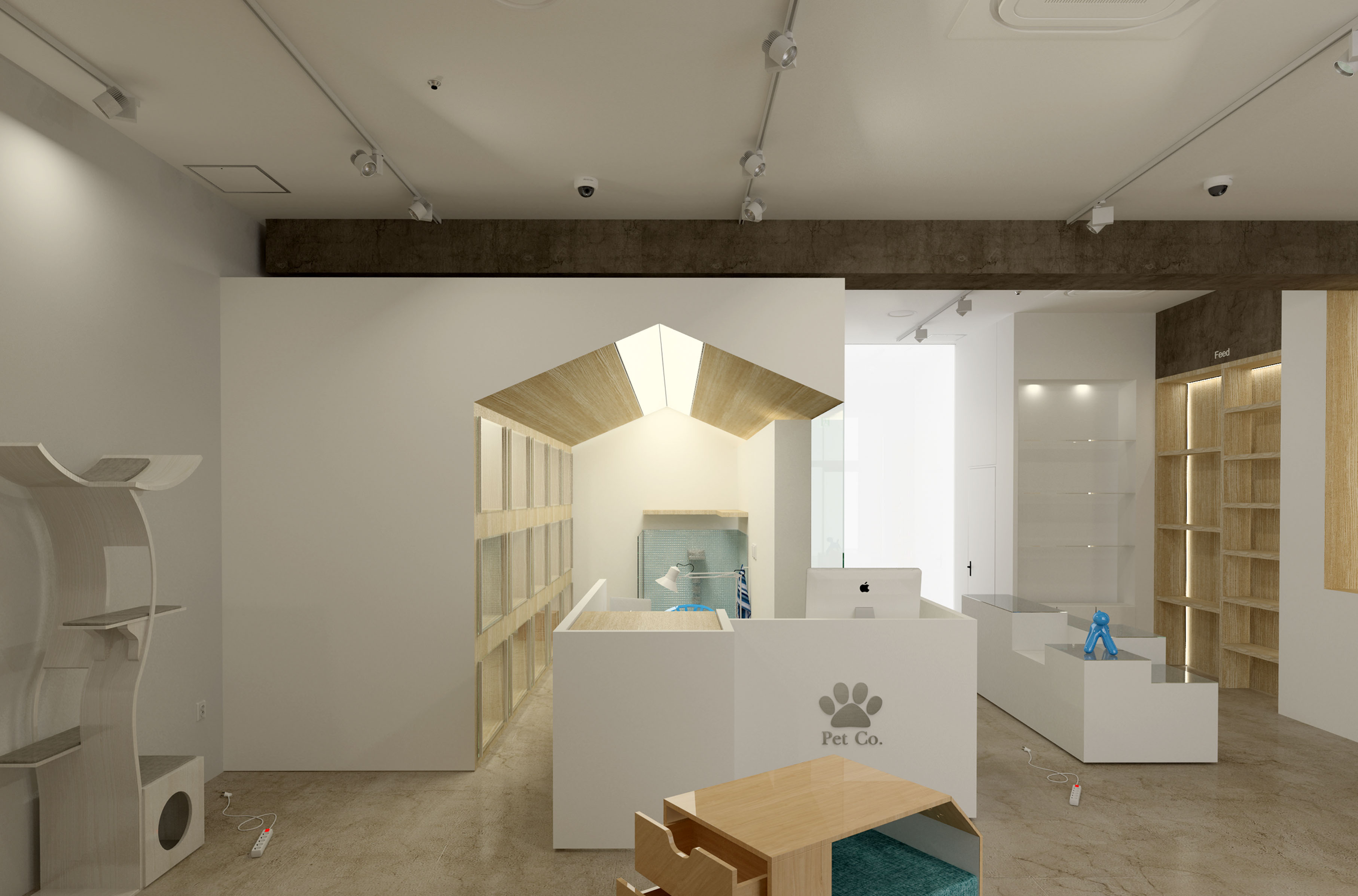 簡約風格寵物一體店裝修設(shè)計-第2張圖片-上海古都建筑設(shè)計集團