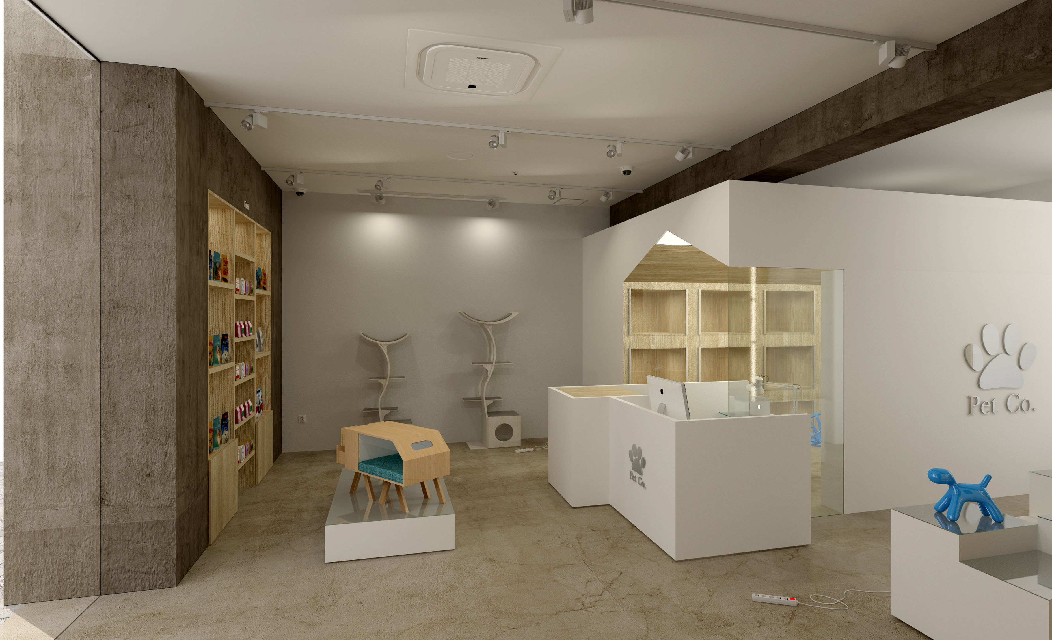 簡約風格寵物一體店裝修設(shè)計-第3張圖片-上海古都建筑設(shè)計集團